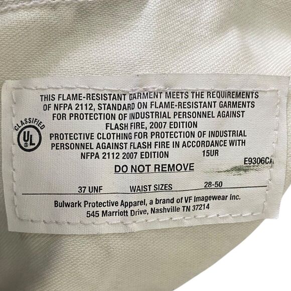 Bulwark FR Flame Resistant Pants Mens 49x28 (Tag 50) Navy Blue Work Utility - Picture 15 of 16